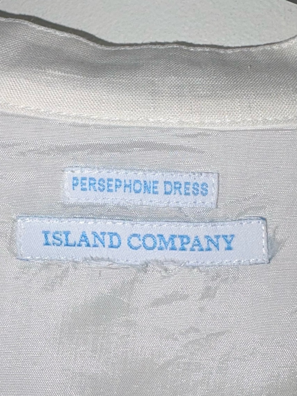 πππIsland Company Persephone Linen White Sleeveless High-Low Maxi Dress Size M - Picture 5 of 5